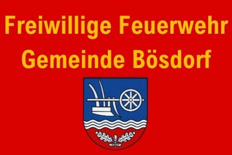 Schriftzug der Freiwilligen Feuerwehr der Gemeinde Bösdorf